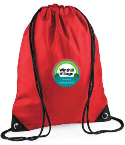 Winshill Village Primary Red PE Bag 2025 Logo