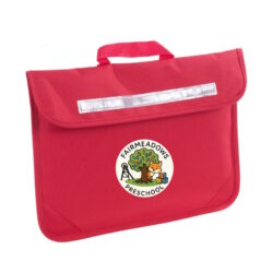 Fairmeadows Pre-School Red Book Bag 2025 Logo